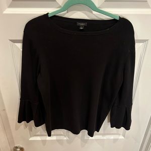 Quarter Length Black Flare Sleeve Ann Taylor Sweater